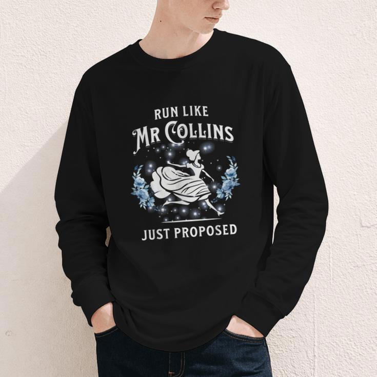 Run Like Mr Collins Just Proposed Books And Running Youth Long Sleeve Tee