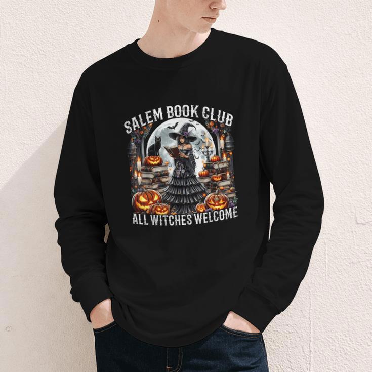 Salem Book Club Gothic Witch Vintage Halloween Art Youth Long Sleeve Tee