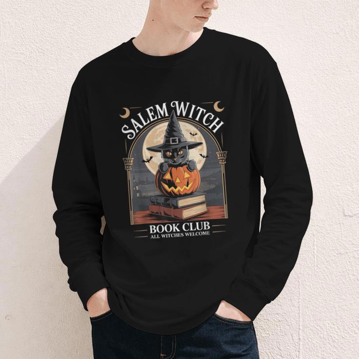 Salem Witch Book Club All Witches Welcome Halloween Reading Youth Long Sleeve Tee