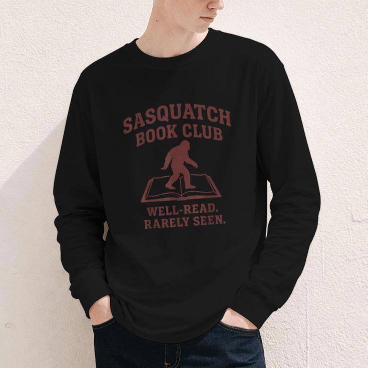 Sasquatch Book Club Bigfoot Reading Cryptid Vintage Youth Long Sleeve Tee
