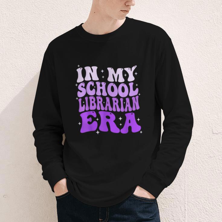 In My School Librarian Era Groovy Back To School Book Lover Youth Long Sleeve Tee