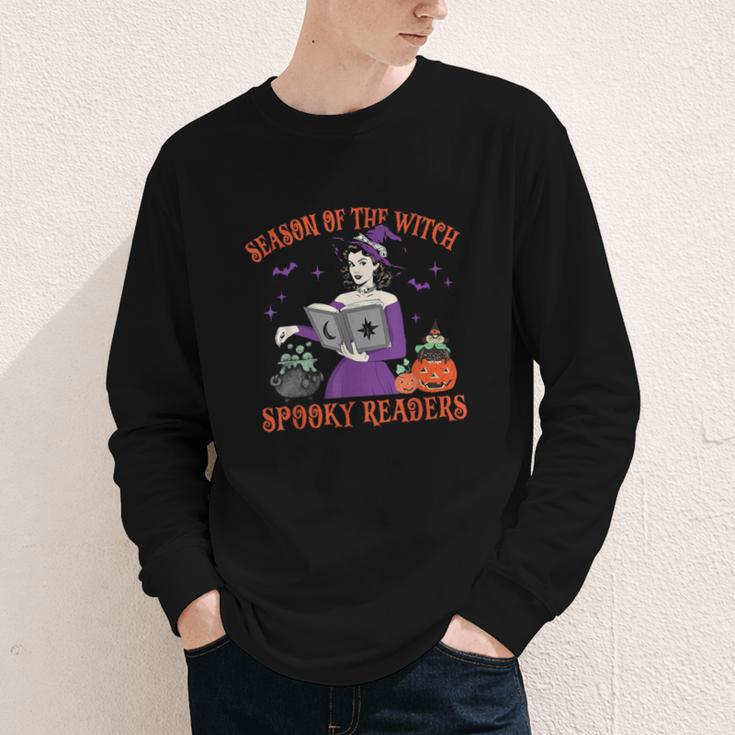 Season Of The Witch Spooky Readers Spell Book Hallowen Youth Long Sleeve Tee