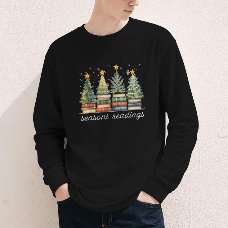 Seasons Readings All Booked For Christmas Book Reading Lover Youth Long Sleeve Tee