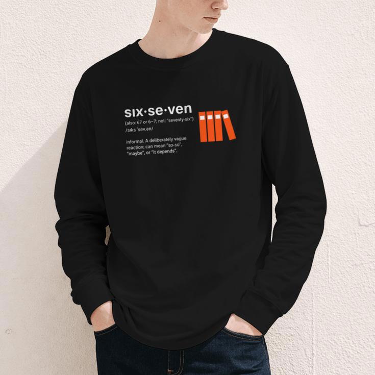 Six Seven Meme Reading Book Lover 6-7 67 Definition Youth Long Sleeve Tee Six Seven Meme Reading Book Lover 6-7 67 Definition Youth Long Sleeve Tee