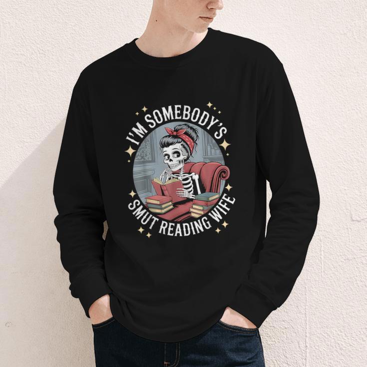 Smut Book Reader Romance Novel Somebody's Smut Reading Wife Youth Long Sleeve Tee