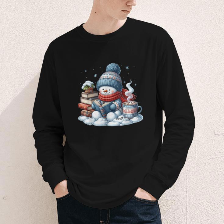 Snowman Reading Books Lovers Librarian Bookworm Christmas Youth Long Sleeve Tee Snowman Reading Books Lovers Librarian Bookworm Christmas Youth Long Sleeve Tee
