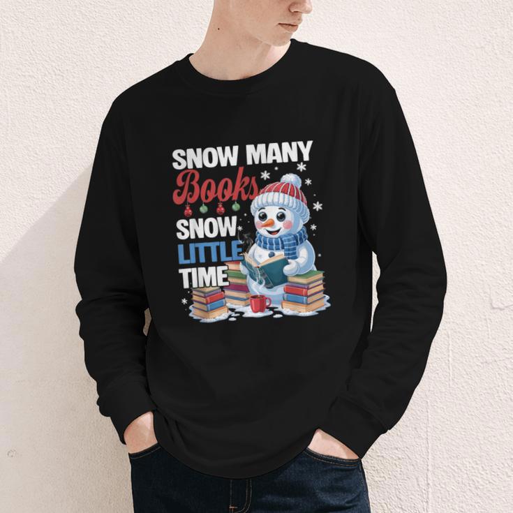 Snowman Winter Snow So Many Books Christmas Snow Little Time Youth Long Sleeve Tee