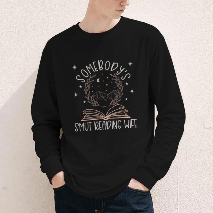 Somebodys Smut Reading Wife Spicy Books Romance Fairy Tales Youth Long Sleeve Tee