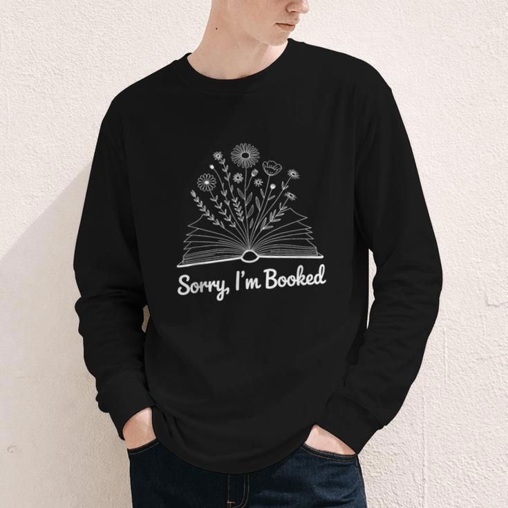 Sorry I'm Booked Floral Book Love Cozy Bookworm Reading Youth Long Sleeve Tee
