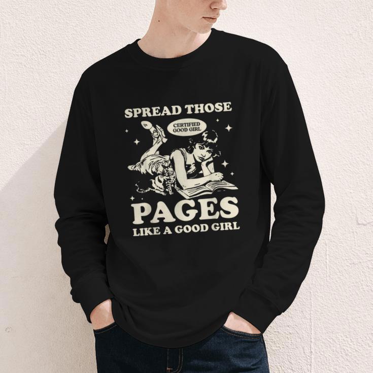 Spread Those Pages Like A Good Girl Shirt Smutty Spicy Book Youth Long Sleeve Tee
