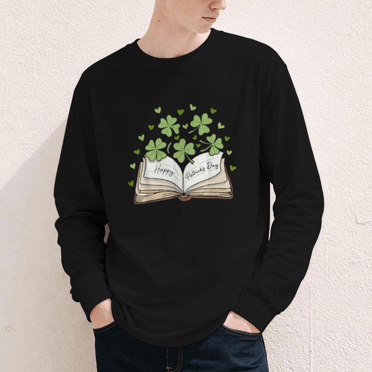 St Patricks Day Book Lover Librarian Reading Saint Pattys Youth Long Sleeve Tee
