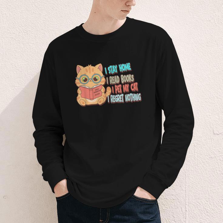 Stay Home Read Books Pet My Cat Regret Nothing Cats Book Youth Long Sleeve Tee Stay Home Read Books Pet My Cat Regret Nothing Cats Book Youth Long Sleeve Tee