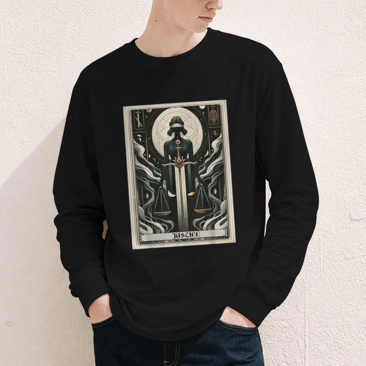 Tarot Cards Guide Book Esoteric Mysticism Clothing Tarot Card Justice Youth Long Sleeve Tee