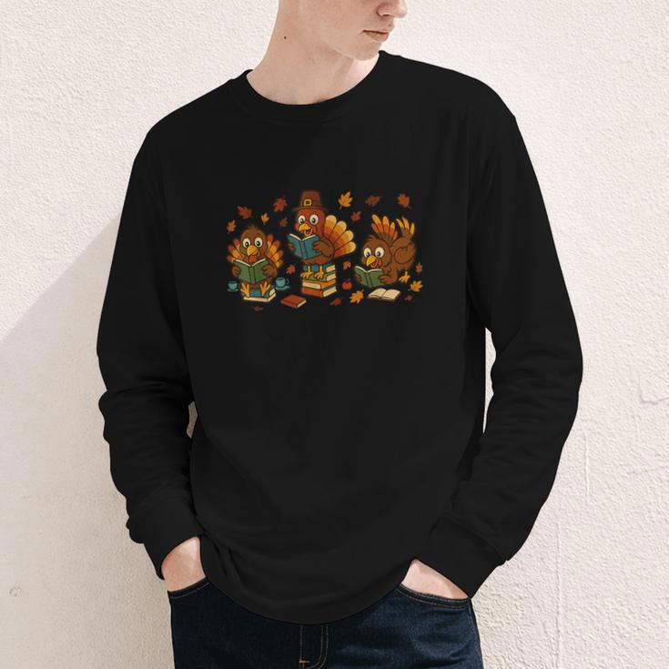 Teacher Fall Thanksgiving Turkey Reading Books Lovers Youth Long Sleeve Tee Teacher Fall Thanksgiving Turkey Reading Books Lovers Youth Long Sleeve Tee