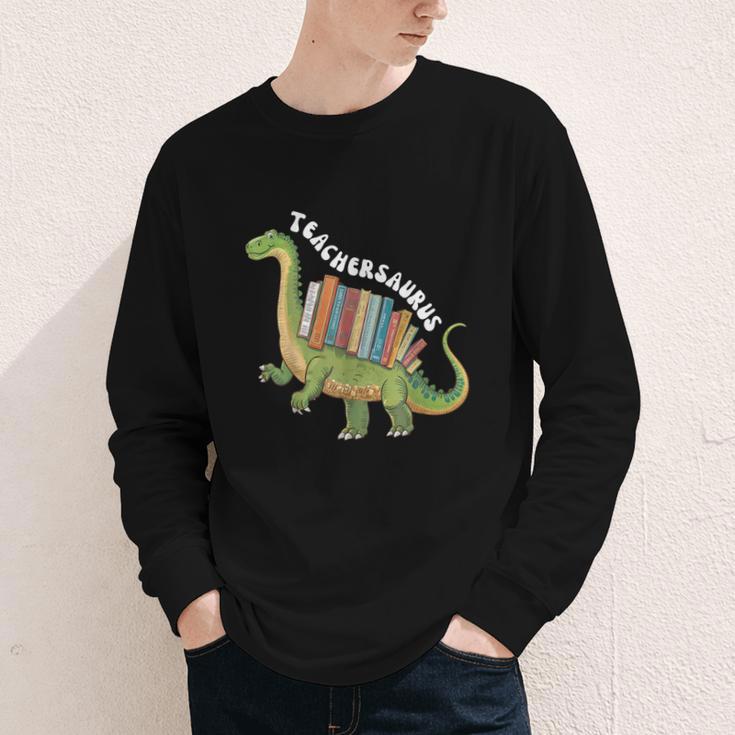 Teachersaurus Dinosaur Teachers Dino Reading Book Librarian Youth Long Sleeve Tee Teachersaurus Dinosaur Teachers Dino Reading Book Librarian Youth Long Sleeve Tee