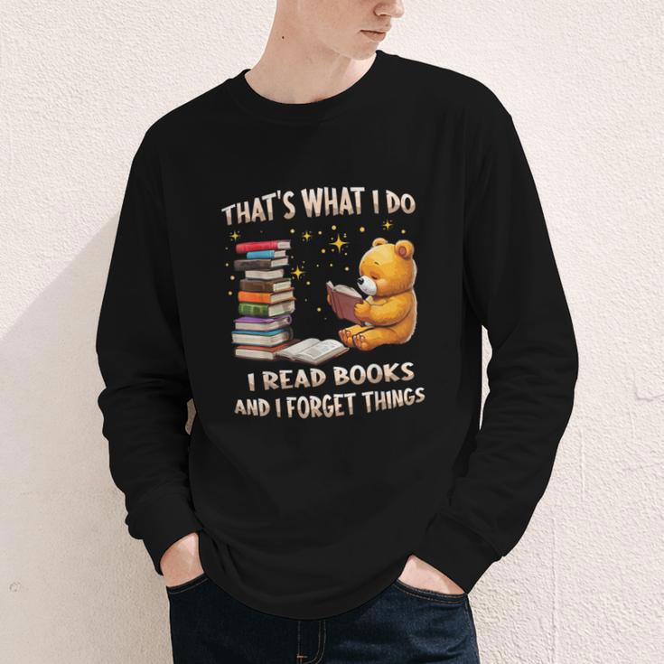 That's What I Do I Read Books And Forget Things Love Books Youth Long Sleeve Tee