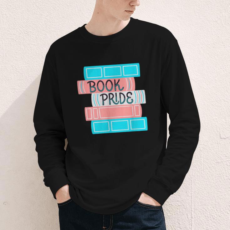 Threadless Grey Sky Chai Trans Book Pride Graphic Youth Long Sleeve Tee