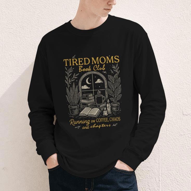 Tired Moms Book Club Running On Coffee Chaos And Chapters Youth Long Sleeve Tee