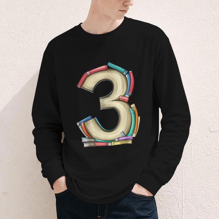Toddler 3rd Birthday Books Themed 3 Year Old Boys Kids Girls Youth Long Sleeve Tee