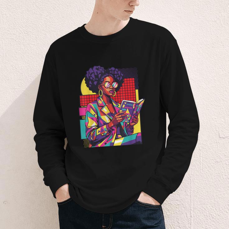 History Woman Reading Book Geometric Girl Educated Youth Long Sleeve Tee History Woman Reading Book Geometric Girl Educated Youth Long Sleeve Tee