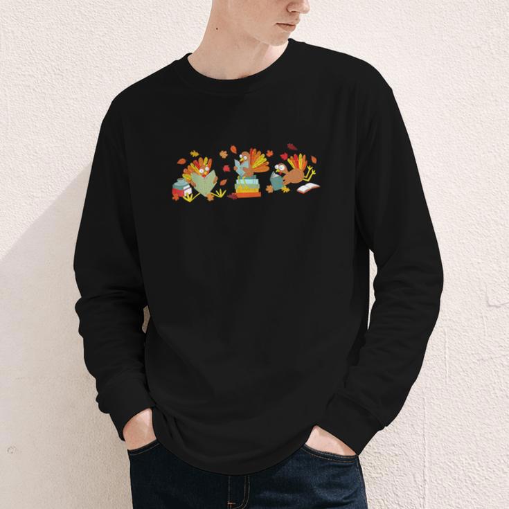 Turkey Reading Books Fall Thanksgiving Teacher Book Lovers Youth Long Sleeve Tee Turkey Reading Books Fall Thanksgiving Teacher Book Lovers Youth Long Sleeve Tee