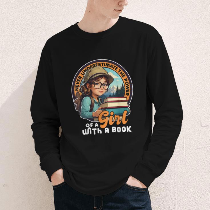 Never Underestimate The Power Of a Girl With a Book Reading Youth Long Sleeve Tee