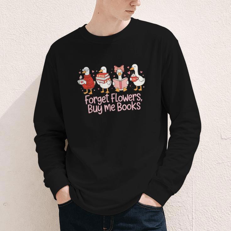 Valentine Cozy Goose Bookish Forget Flowers Buy Me Books Youth Long Sleeve Tee Valentine Cozy Goose Bookish Forget Flowers Buy Me Books Youth Long Sleeve Tee