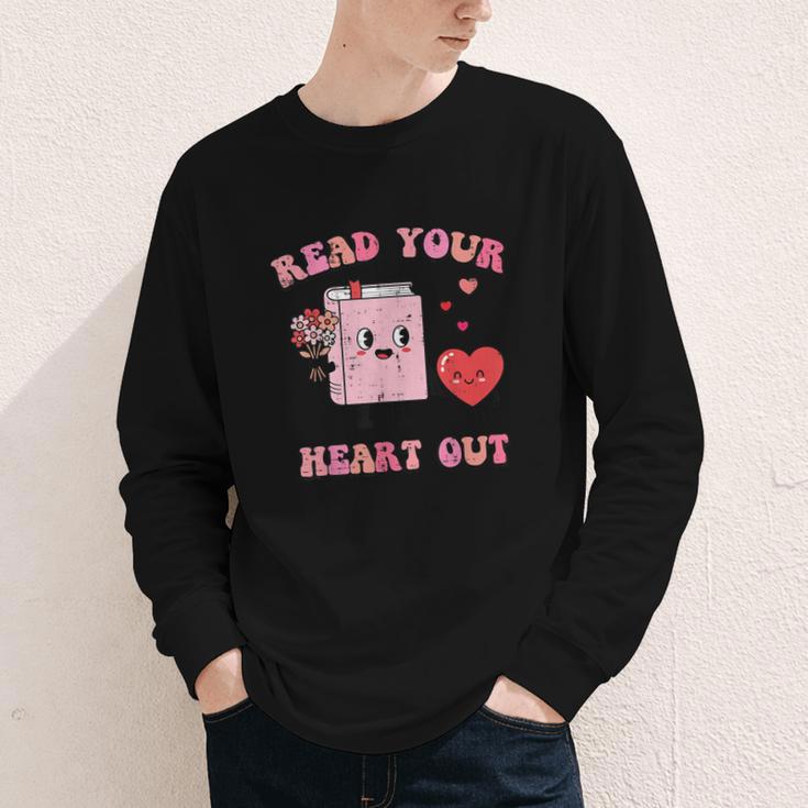 Valentines Day Book Read Your Heart Out Women Men Kids Youth Long Sleeve Tee