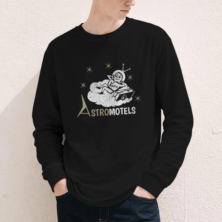 Vintage Hotel Matchbook Astro Motels 50s Retro Spaceman Youth Long Sleeve Tee