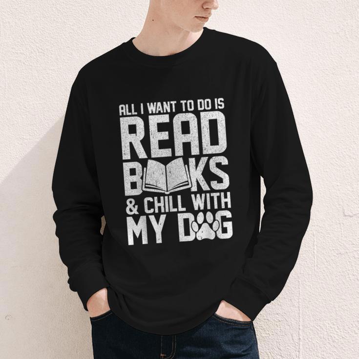 All I Want To Do Is Read Books Reading Dog Lovers Youth Long Sleeve Tee