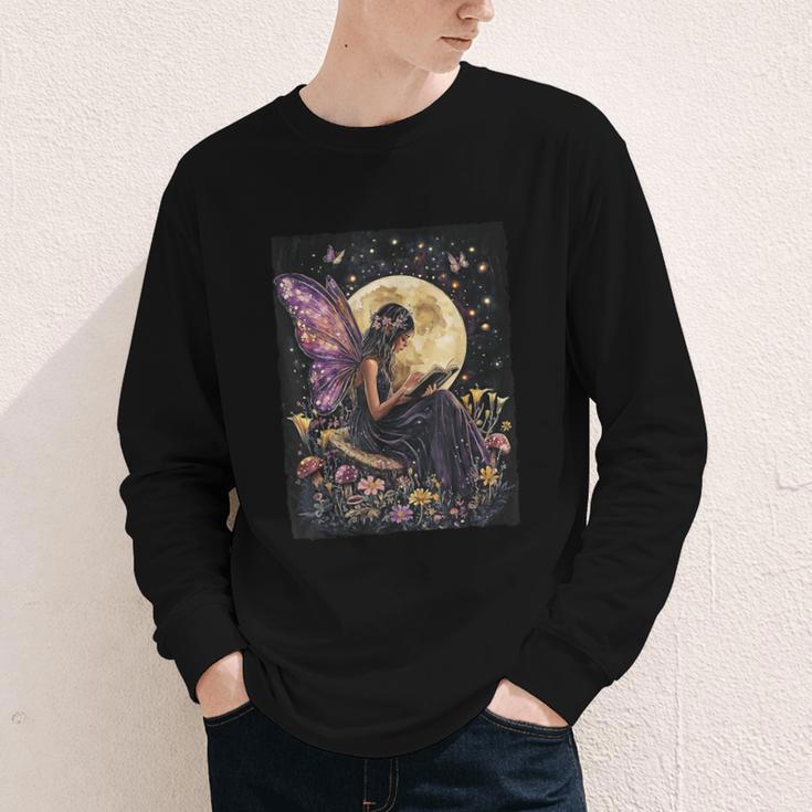 Whimsical Book Fairy Reading Bookish Fairycore Youth Long Sleeve Tee