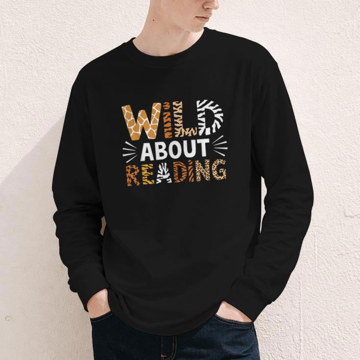 Wild About Reading Animal Bookworm Library Book Lover Reader Youth Long Sleeve Tee Wild About Reading Animal Bookworm Library Book Lover Reader Youth Long Sleeve Tee
