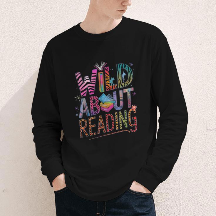 Wild About Reading Books Readers Lovers Bookworm Library Day Youth Long Sleeve Tee Wild About Reading Books Readers Lovers Bookworm Library Day Youth Long Sleeve Tee