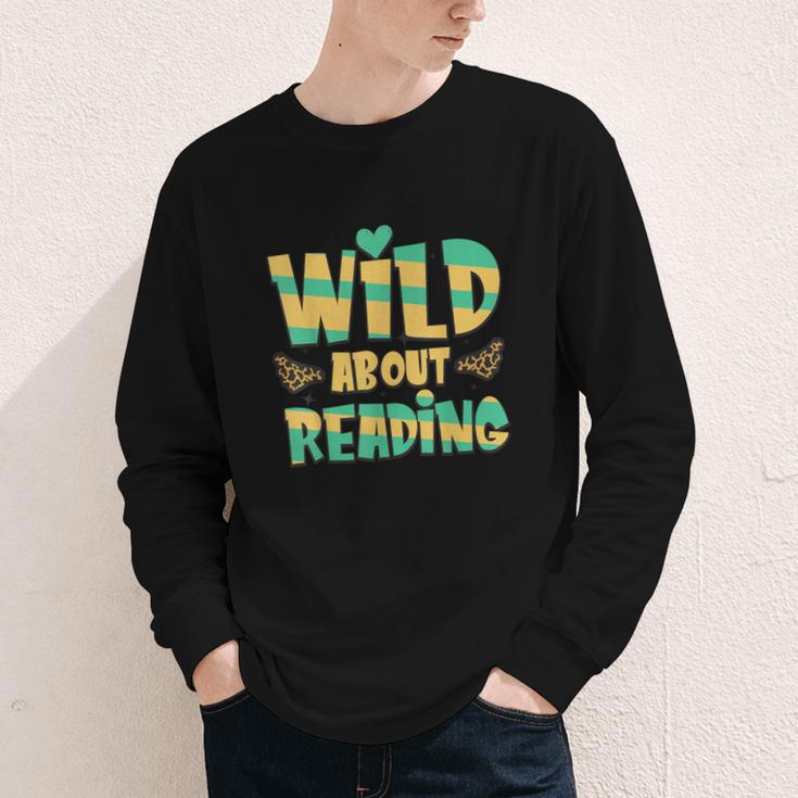WILD ABOUT READING I Love Books Bookworm Library Day Youth Long Sleeve Tee