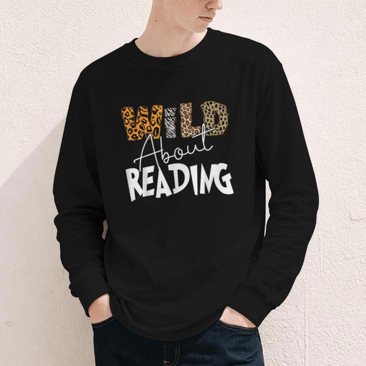 WILD ABOUT READING Reading Books Bookworm Library Day Youth Long Sleeve Tee