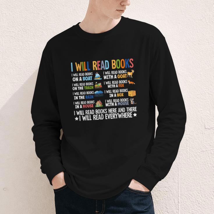 I Will Read Books On A Boat Fun Reading Lover Youth Long Sleeve Tee