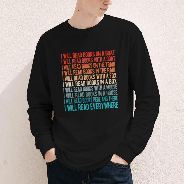 I Will Read Books On A Boat Kids Reading Youth Long Sleeve Tee