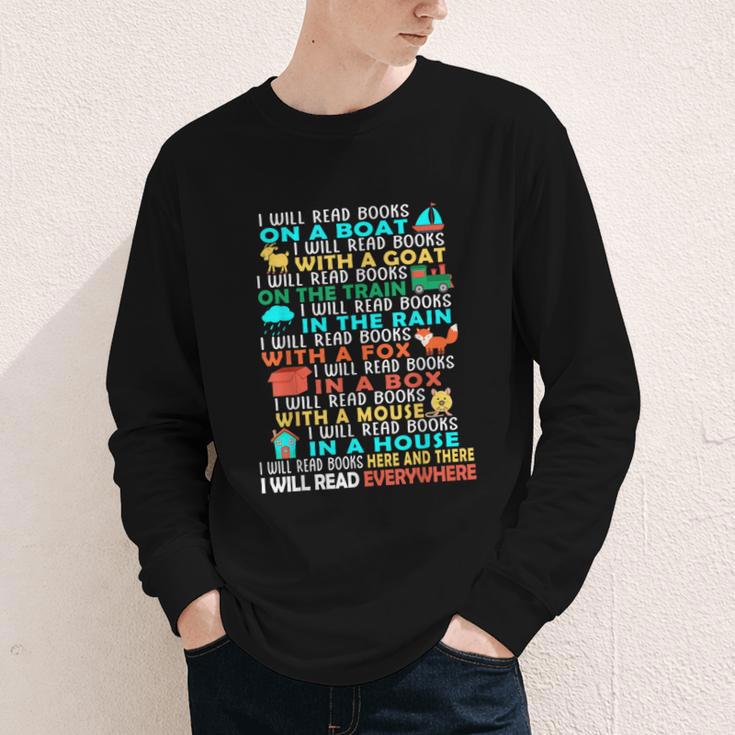 I Will Read Books On A Boat Kids Reading Read Books Youth Long Sleeve Tee