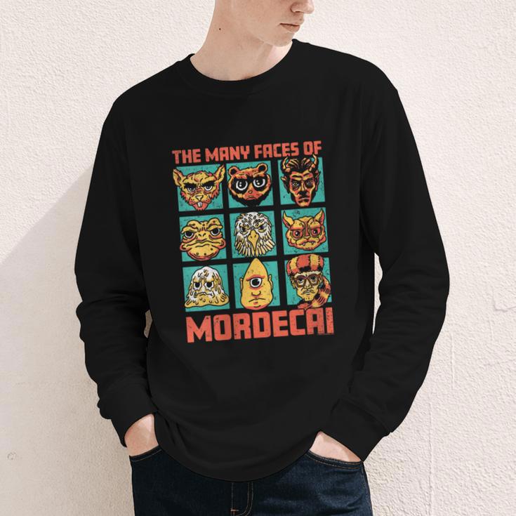 Women's DCC Many Faces Of Mordecai Grid Gamer Series Book Youth Long Sleeve Tee