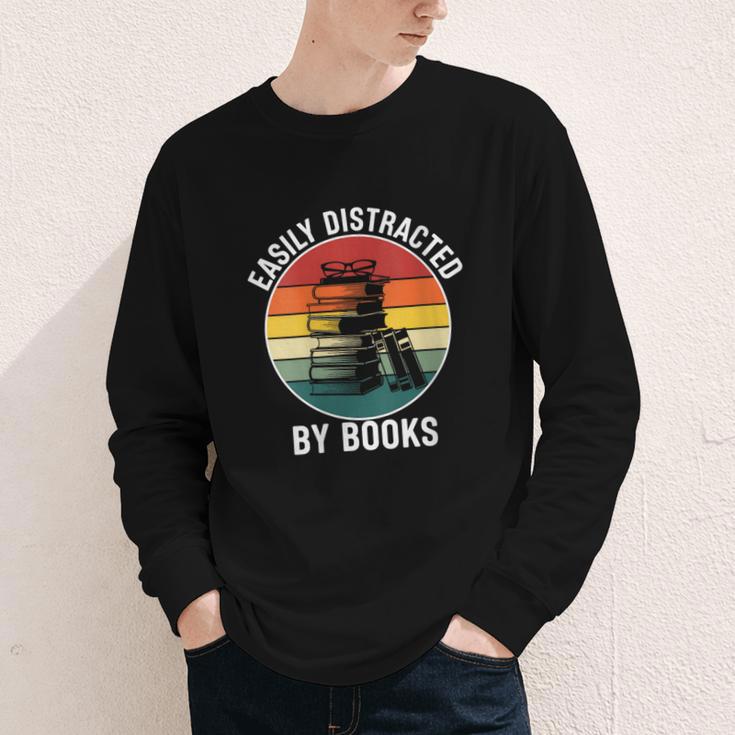 Women's Easily Distracted By Books Youth Long Sleeve Tee Women's Easily Distracted By Books Youth Long Sleeve Tee