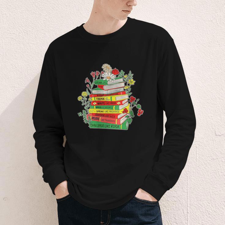 Women's History Month Black History Shirts Book Lover Teacher Youth Long Sleeve Tee
