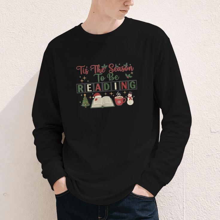 Xmas Books Tis The Season To Be Reading Book Lover Youth Long Sleeve Tee