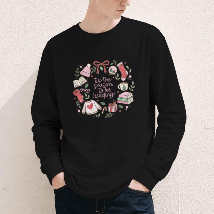 Xmas Tis The Season To Be Reading Books Pajamas Youth Long Sleeve Tee Xmas Tis The Season To Be Reading Books Pajamas Youth Long Sleeve Tee