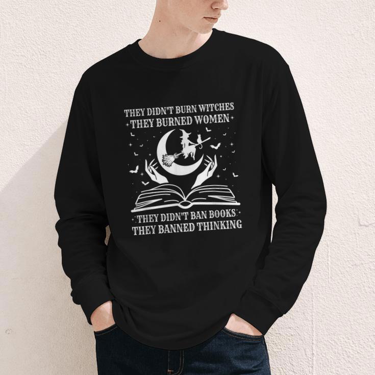 They Didn't Burn Witches They Burned Women And Ban Books Youth Long Sleeve Tee