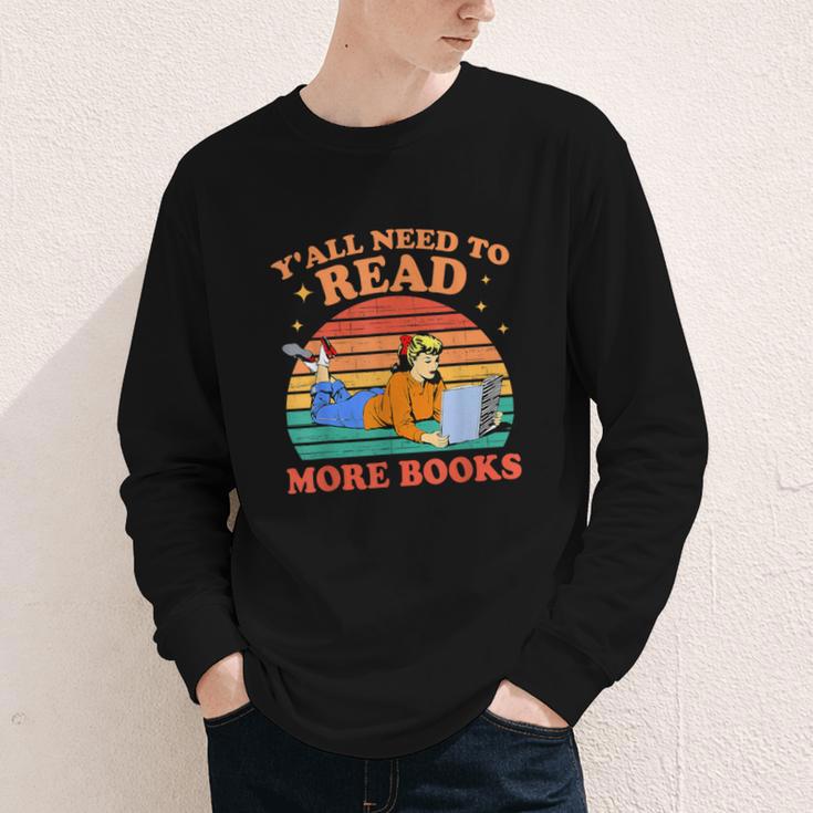 Y'All Need To Read More Books Book Lover Vintage Youth Long Sleeve Tee