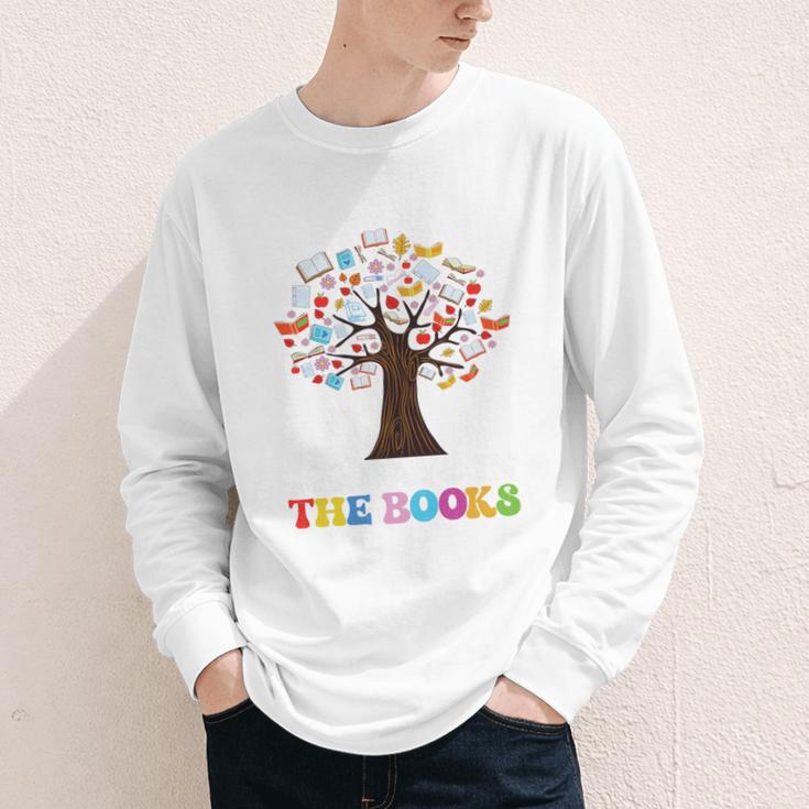 100 Days In The Books Reading Teacher 100th Day Of School Premium Tri-Blend Youth Long Sleeve Tee