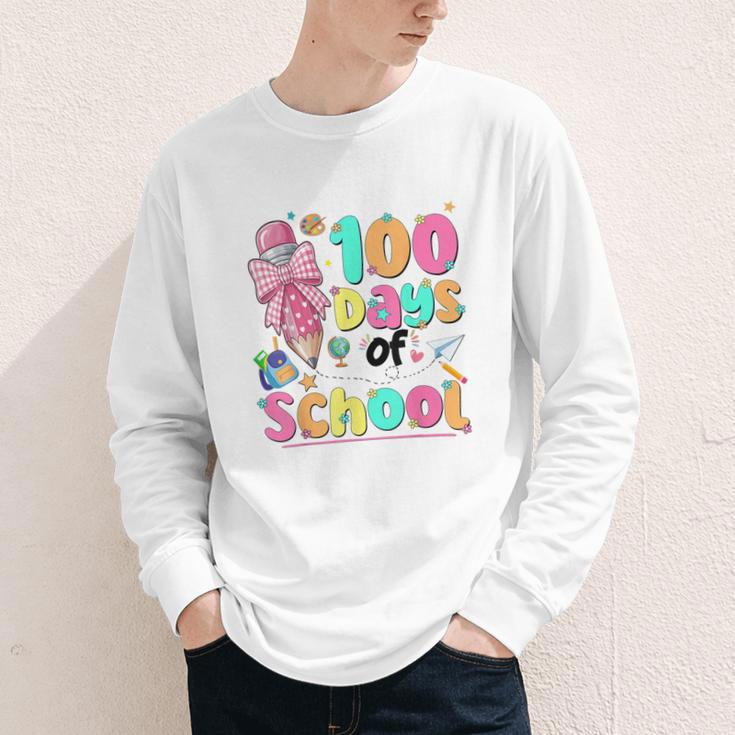 100th Day Of School Teacher Books 100 Days Of School Women Youth Long Sleeve Tee