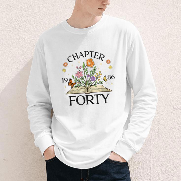 1986 Chapter Forty 40th Birthday Wildflower Book Youth Long Sleeve Tee