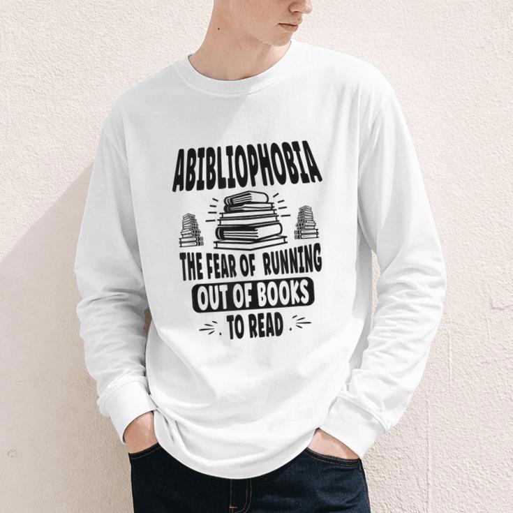Abibliophobia Definition Book Reading Lover Fans Text Youth Long Sleeve Tee