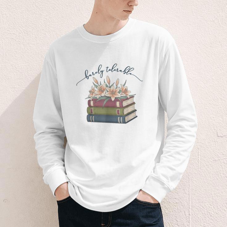 Barely Tolerable Book Lover Floral Quote Pride And Prejudice Youth Long Sleeve Tee Barely Tolerable Book Lover Floral Quote Pride And Prejudice Youth Long Sleeve Tee